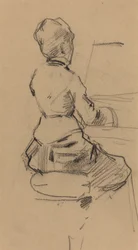 Jovem Sentada ao Piano [verso], c. 1890.