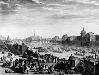 Revolução Francesa: Fete executado em memória da federação: jogo no Sena, em Paris, no dia 18 de julho