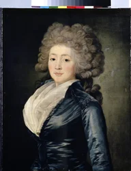 Retrato de Olga Zherebtsova. Olga Zherebtsova, nee Zubova, também conhecida como Madame Gerebtzoff (1755-1849). Pintura de Jean Louis Voille (1744- depois de 1803). Óleo sobre tela, 73,5 x 58 cm, segunda metade do século XVIII. art f