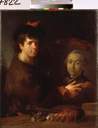 Auto-retrato. Pintura de Jean Louis de Velly (1730-1809). Óleo sobre tela, 96 x 80 cm Arte francesa do século XVIII. Museu Hermitage, São Petersburgo.