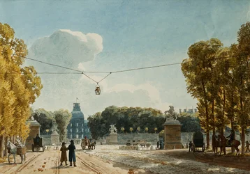 Uma vista das Tulherias dos Champs-Elysées,