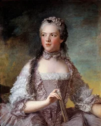 Retrato de Madame Adelaide de France (1732-1800), filha do Rei Luís XV Pintura de Jean-Marc (Jean Marc) Nattier (1685-1766) 1749 Sol 0,81x0,64 m - Retrato de Madame Adelaide de France (1732-1800), filha do Rei Luís XV. Pintura de Jean-Marc (J