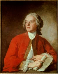 Retrato de Pierre Augustin Caron de Beaumarchais (1732 - 1799) - Escritor e dramaturgo francês - Pintura de Jean Marc (Jean-Marc) Nattier (1685-1766) - Paris, Comédia Francaise - Retrato de Pierre Augustin Caron de Beaumarchais (1732-1799), escritor francê