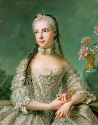 Rococó: Retrato da princesa Isabel de Parma (1741-1763), arquiduquesa da Áustria, por Jean-Marc Nattier (1685-1766)