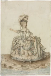 Estudo de figurino para cantora de ópera