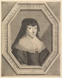 Ana da Áustria, Rainha da França, em traje de luto.