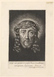 O Santo Rosto coroado de espinhos, pequeno formato, do início ao meio do século XVII.