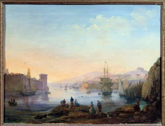 Entre du port de Marseille Pintura de Jean Paul Constans (1777-1833) Século XIX Aix en Provence, Musee Granet