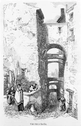 A rue de Bastia. Córsega. Gravado por Laurens.