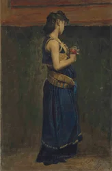 Jean-Paul Laurens - Estudo de uma mulher merovíngia de corpo inteiro
