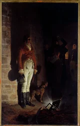 A morte do duque de Enghien (1772-1804). Louis Antoine Henri de Bourbon, duque de Enghien (1772-1804), suspeito sem provas de ter conspirado contra o Primeiro Cônsul Napoleão Bonaparte, foi executado em 21 de março de 1804 em Vincennes.