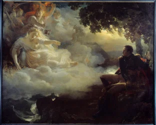 Alegoria do estado da França antes do regresso de Napoleão Bonaparte (1769-1821) da campanha (expedição) do Egipto (1798-1801) Pintura de Jean Pierre Franque (1774-1860) Sol do século XIX. 2,61 x 3,26 m