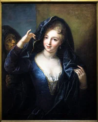 Retrato de uma mulher com um colar de pérolas