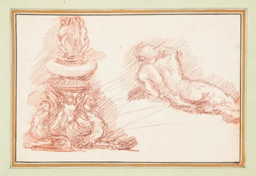 Fonte e figura masculina nua