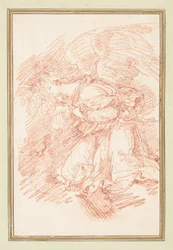 Figura alada ajoelhada