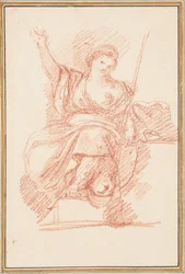 figura alegórica sentada