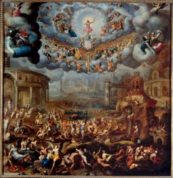 O Juízo Final. Pintura de Jean Cousin, o Jovem (1522-1594). Século XVI. A. 1,45 x 1,42 m