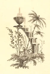 Fonte chinesa com escadas