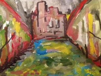 Castelo com lagoa