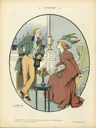 Ilustração de Jehan Testevuide (1873-1924) em Le Rire, 09/05/08 - Dandysme - Moda, Arquitetura de Interiores - Dandy