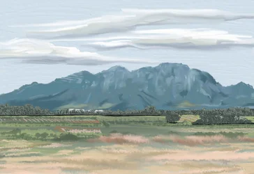 Campos tranquilos nas montanhas