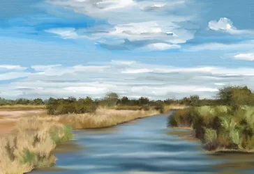 Paisagem tranquila junto ao rio