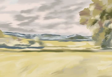 Paisagem de encostas ondulantes