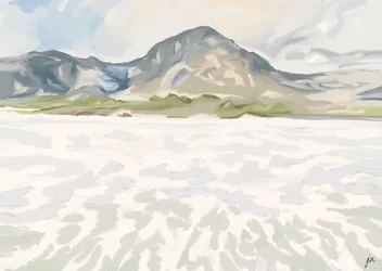 Lago sereno nas montanhas no inverno