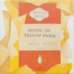Capa de livro da Penguin. Romance sobre papel amarelo (acrílico)