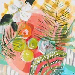Decoração de mesa tropical