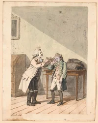 Uma cena de P.A. "De Vonner og de Vanner" de Heiberg.