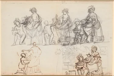 Vários rascunhos de uma cena de P.A. A peça de Heiberg "Os perigos da China"