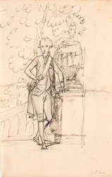 Estudo de composição para um retrato de corpo inteiro de Frederik VI como jovem príncipe herdeiro
