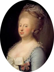Retrato de Caroline Matilda da Grã-Bretanha 1751-1775, rainha da Dinamarca, 1771.
