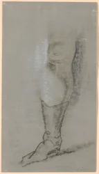 Estudo para o retrato da família Ryberg; Perna direita de Johan Christian Ryberg