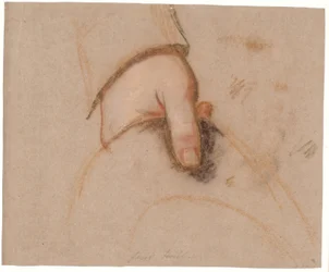 Estudo para o retrato da família Ryberg; A mão esquerda de Johan Christian Ryberg segurando um chapéu