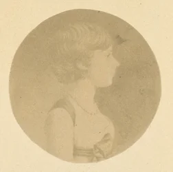 Retrato mezzotinto de uma garota de perfil, da coleção de retratos de St. Memin, 1862.