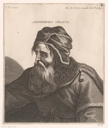 Retrato de Arquimedes
Archimedes Siracus (título sobre o objecto)
Bustos de filósofos e reis (título da série)
