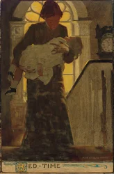 Bed-Time, c.1902 (carvão, aquarela e óleo a bordo)