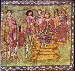 Mordechai e Esther (têmpera sobre gesso)
