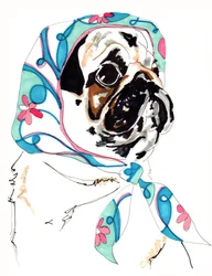 Pug Em Pucci, 2012 (caneta e tinta no papel)