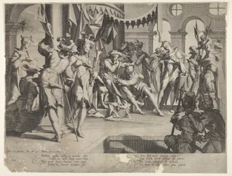 O Juiz Viés Derramando Lágrimas, placa IX de Thronus Justitiæ, 1605