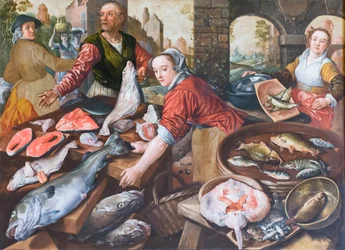Praça do mercado, Joachim Beuckelaer (óleo sobre tela)