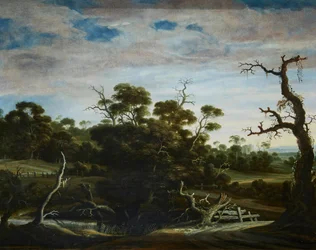 Paisagem montanhosa com árvores