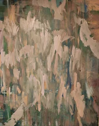 Pintura abstrata de uma floresta