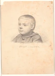 Retrato de menino, 3/4 de perfil para a esquerda