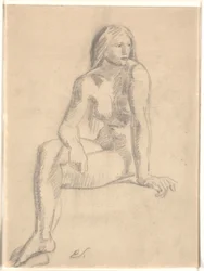 Mulher nua sentada