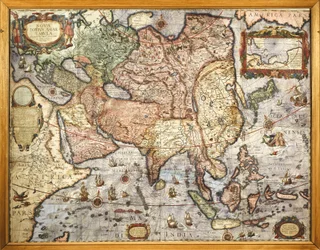 Cartografia, Mapa da Ásia. Do Atlas de Joan Blaeu (1596-1673), impresso em 1686