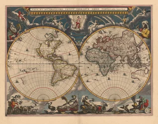 Mapa mundial do hemisfério duplo, 1662
