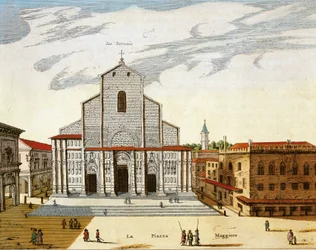 Itália, Bolonha, Catedral de San Petronio em VeNice, impressão